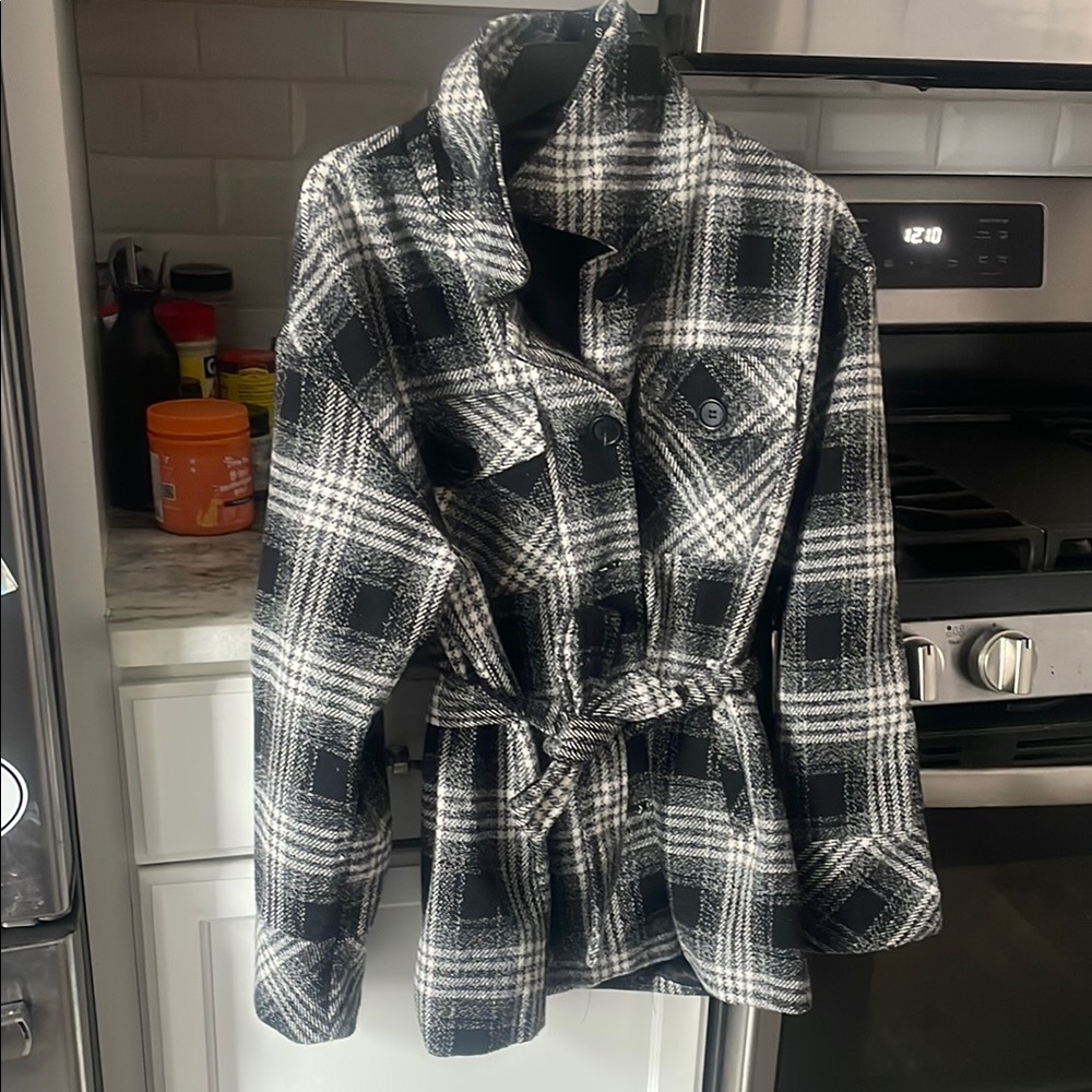 Black and White Plaid Jacket